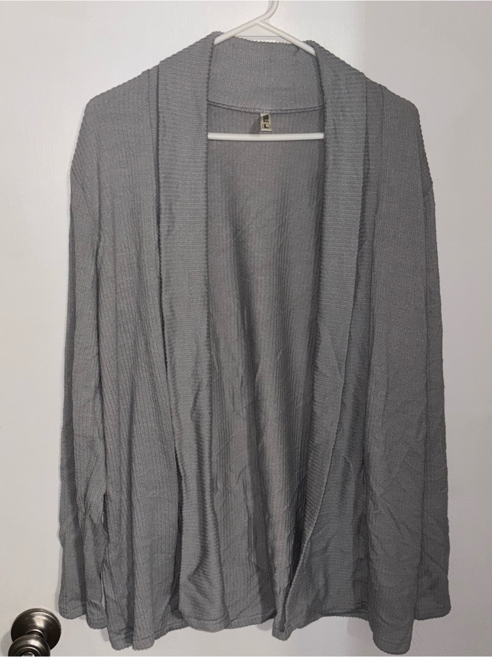 Cozy Open-Front Gray Women's Cardigan Sweater
